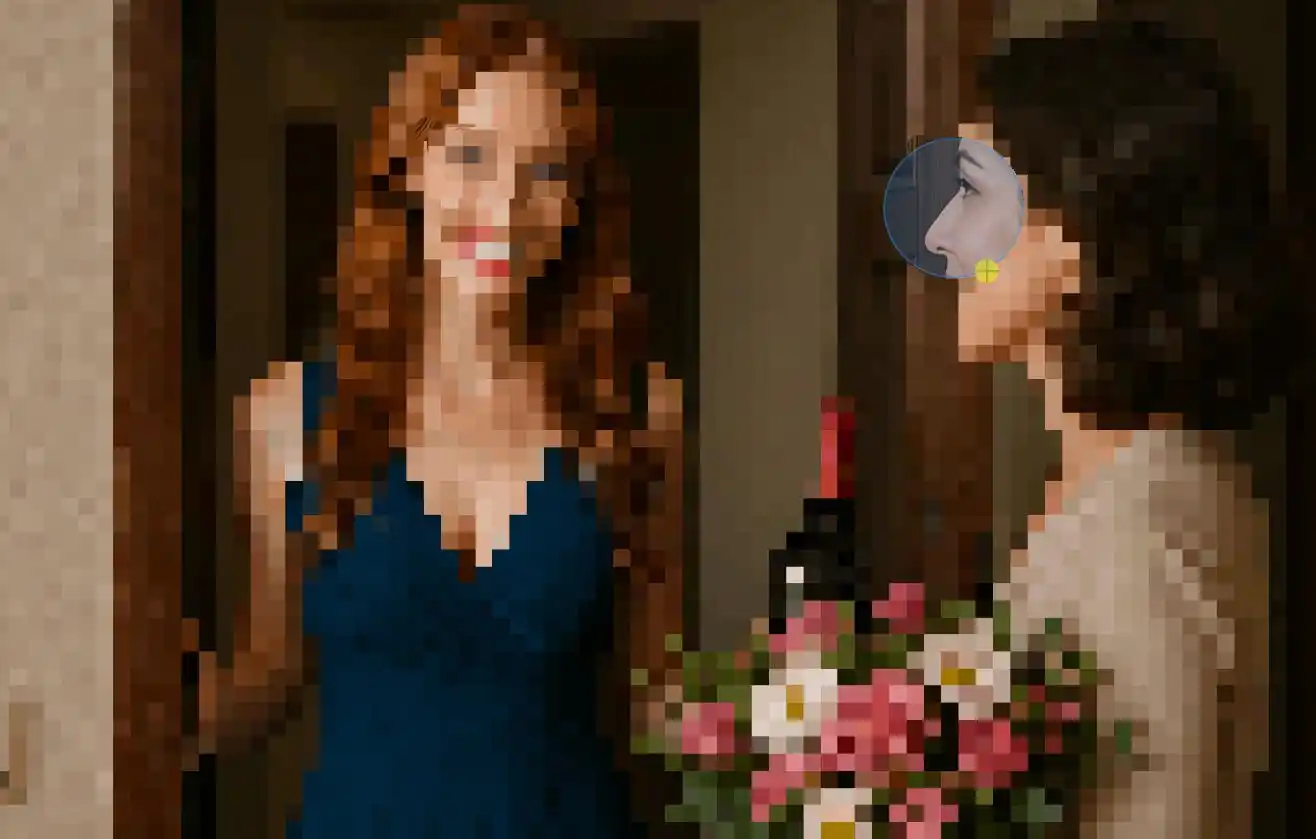 Define and select specific rectangular or circular areas to apply pixelation